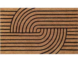 Wecon home - Modern Mania - Deurmat - 45x75 cm - natuur - Kokos Deurmat met Geometrisch Lijnpatroon – Natuurlijk & Duurzaam – Robuust, Onderhoudsvriendelijk, Schmutzafstotend – Voor Binnen- en Tussenruimte