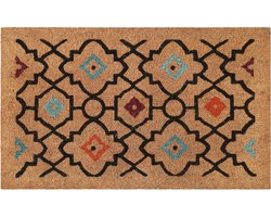 Wecon home - Posh Palace - Deurmat - 60x90 cm - Meerkleurig - Kokosmat met Ornamentaal Geometrisch Patroon – Onderhoudsvriendelijk, Vuilafstotend, Stevig & Duurzaam, Antislip Coating – 100% Kokos – Geschikt voor Binnen- en Tussenruimte