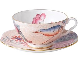 Wedgwood Cuckoo Kop en schotel Peach