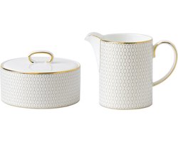 Wedgwood Suiker- en melkset Arris Wit
