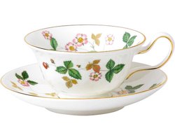 Wedgwood Wild Strawberry Kopje / theekopje 0,15 L met schotel Peony 2-delig