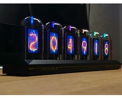 Wedjis Nixie tube klok Pro - Digitale Klok - Slimme verlichting - Aluminiumlegering - Gadgets mannen - Incl. USB-stroomkabel - Zwart – 6 LED’s