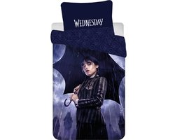Wednesday Dekbedovertrek, Rain - Eenpersoons - 140 x 200 cm / 70 x 90 cm - Katoen