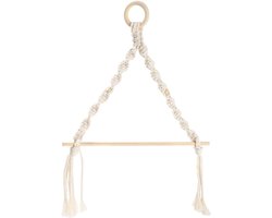 Weefselrolhouder - Papieren handdoek houder - Ruimte organiseren - Handgeweven macrame - 325 x 13 cm - Beige