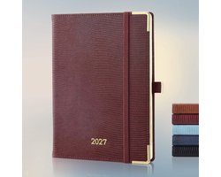 Weekagenda - Verticale - 21,9 x 16,2 cm - Luxe PU Leren Omslag - Voor Kantoor en Onderweg