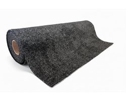 Weekmakervrije droogloopmat - Antraciet - 200x50cm - 6mm - 100% katoen - Droogloopmat voor dubbel openslaande deuren - Schoonloopmat - Deurmat voor binnen - Duurzaam - Anti-slip rug - Geschikt voor PVC- en vinyl vloeren - DIY op maat te snijden