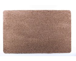 Weekmakervrije droogloopmat - Beige - 50x80cm - 100% katoen - Anti-slip deurmat - Wasbaar - Schoonloopmat - Deurmat binnen