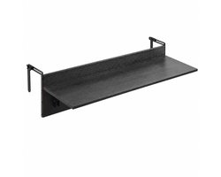 Weelora Bartafel - Hangende Tafel - Leuningtafel - Serveertafel - Opklapbare Tafel - Balkontafel - Voor Leuningen - Serveertafel - Voor Patio - 30x81 Cm - Kleur Zwart