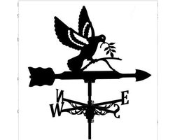 Weer Vane Metalen Windrichting Indicator Meetinstrument Dakinstallatie Windwijzer voor Outdoor Tuin Boerderij Achtertuin Tuinhuisje Schuur Kunstdecoratie Zwart(Vogel die een tak vasthoudt)