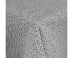 Weerbestendig en antislip tafelkleed voor tuin balkon en camping rechthoekig 130 x 220 cm - Lichtgrijs - Geschuimd