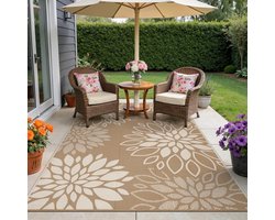 Weerbestendige, omkeerbare buitenkleed voor camping en tuin, UV-bestendig, lichtgewicht, 180 x 270 cm