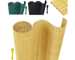 Weerbestendige PVC Rolmat voor Balkon en Tuin - Bamboe Look Schuttingrol 180x600 cm