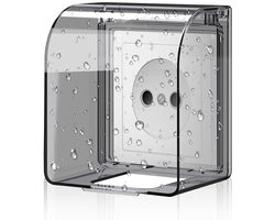 Weerbestendige Stopcontactbescherming voor Binnen en Buiten - Transparante Afdekking voor Badkamer, Keuken, Balkon en Woonkamer - 12 x 10.5 x 7.3 cm