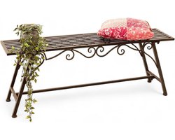 Weerbestendige Tuinbank 120 cm in Antiek Design - Metalen Zitbank voor Tuin, Terras en Balkon