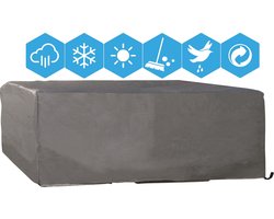 Weersbestendige Beschermhoes Loungeset / Tuinset (met Hoge Tafel) | 260 x 260 x 95 cm | Premium | Waterproof | TÜV Rheinland Gecertificeerd | Hoes voor Tuin | Waterdicht | Solution Dyed (verkleuring onmogelijk) | Grijs / Antraciet