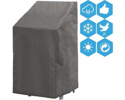 Weersbestendige Beschermhoes Stoel (4 tot 6 Stapelstoelen) | 66 x 95 x 133/93 cm (L) | Premium | Waterproof | TÜV Rheinland Gecertificeerd | Hoes voor Tuin | Waterdicht | Solution Dyed (verkleuring onmogelijk) | Grijs / Antraciet