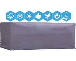 Weersbestendige Beschermhoes Tuintafel / Tuinset | 225 x 105 x 75 cm | Premium | Waterproof | TÜV Rheinland Gecertificeerd | Hoes voor Tuin | Waterdicht | Solution Dyed (verkleuring onmogelijk) | Grijs / Antraciet