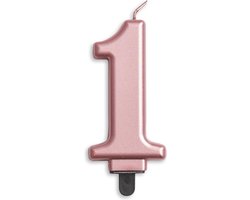 Wefiesta Verjaardagskaars Cijfer 1 Wax 7,8 Cm Roségoud