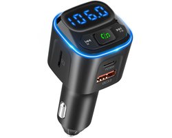 Wegman Bluetooth FM Transmitter - Handsfree Bellen Auto Carkit - Bluetooth Adapter Auto - 36W Autolader USB C - SD Kaart - USB Stick