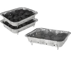 Wegwerp Barbecue met Houtskool – 2 Stuks – Instant BBQ voor Buiten, Camping of Picknick – Inclusief Rooster – Barbecue Accessoires – BBQ Kopen