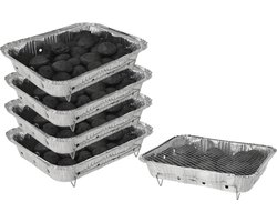 Wegwerp Barbecue met Houtskool – 4 Stuks – Instant BBQ voor Camping, Picknick of Balkon – Inclusief Rooster – Barbecue Accessoires – BBQ Kopen