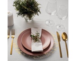 Wegwerp Gouden Placemats (16 stuks) - Rond 35 cm - Vinyl - Eettafel - Bruiloft - Kerst