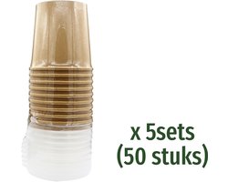 Wegwerp Soepbeker met Deksel - karton/papier - Ø11,7 cm - 750ml - 50 Stuks - Soepkommen - Feest/verjaardag/BBQ borden