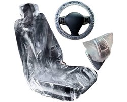 Wegwerp stuurhoezen - wegwerp autostoelhoezen - 10 stofbescherming voor autostoelen - 10 wegwerp versnellingshendels beschermhoezen auto - 10 stuurhoezen - waterdicht en stofdicht - houdt je stoel schoon - auto-accessoires