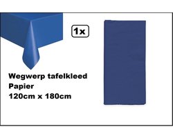Wegwerp tafelkleed papier donkerblauw 120cm x 180cm - Thema feest festival thema feest evenement gala