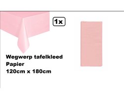 Wegwerp tafelkleed papier roze 120cm x 180cm - Thema feest festival thema feest evenement gala