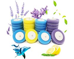Wegwerp Toiletborstel Reservekop Navullingen 32 Stuks - Toiletreinigingssysteem met Reinigingsvloeistof - Blauw/Paars/Geel