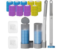 Wegwerp Toiletborstel Set - 2 Stuks Met 54 Navullingen en Houder - Hygiënisch Schoonmaken voor Badkamer, Douche en Wastafel