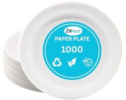 Wegwerpborden van Papier 23 cm - Milieuvriendelijk en Duurzaam - 1000 Stuks voor Feestjes en Barbecues
