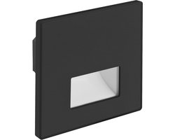 WEKTOR LED D - inbouw Wandverlichting - Trap Verlichting - 1.2w - Aanpasbare Licht kleur CCT - 3000K/4000K/6000K - Vierkant - Zwart