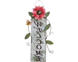 Welkom Deur Bord - Voordeur Decoratie - Wall Mount Bloem Teken - Indoor Outdoor Wall Art