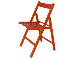 Wellhome Bas Stoel In Beukenhouten Afwerking 43x47x79 Cm Oranje