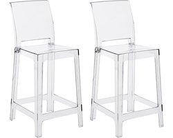 WELLINGTON - Barkruk set van 2 - Transparant - Kunststof