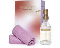 Wellmark giftbox Daily Home Care: afwas zeep + handdoek lila - bamboo