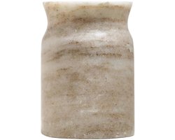 Wellmark potje / tandenborstelhouder / theelichthouder marmer warm beige