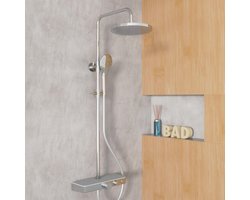 Wellness Douchesysteem met Regendouche en Handdouche - Thermostaat, Glazen Plank, Complete Douchematuurset