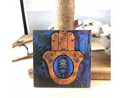 Wellness-House | Hamsa Bordje | Beschermend | Onderzetter | Wandbord | Decoratie | 90*90mm