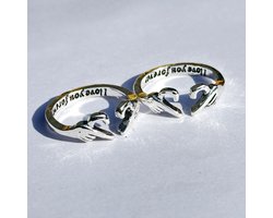 Wellness-House | Ring Love Sign Silver | In Maat Verstelbaar | Verzilverde Ring | Zilverkleurige Ring | Hartje | Vriendschapsring | Liefdesring | Unisex | Zen