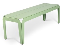 Weltevree | Bended Bench | Tuinbank | Buitenbank 3 Persoons | Aluminium Gepoedercoate Afwerking | Tuinmeubel | Lichtgroen RAL 6021