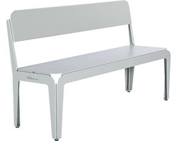 Weltevree | Bended Bench | Tuinbank met Rugleuning - Buitenbank 3 Persoons | Aluminium Gepoedercoate Afwerking | Tuinmeubel | Agaatgrijs RAL 7038