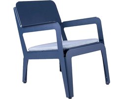 Weltevree | Bended Lounger | Tuinstoel, Loungestoel Buiten, Lounge Stoel Weerbestendig, Buitenstoel, Terrasstoel | 3mm Aluminium | Staal Gepoedercoat | Grijsblauw RAL 5008