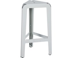 Weltevree | Bended Stool High | Hoge Stalen Bar Stoel Buiten | Tuinstoel, Barstoel | Gepoedercoat Staal | Agaatgrijs RAL 7038