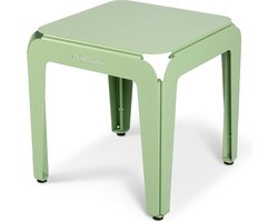 Weltevree | Bended Stool | Krukje buiten, Multifunctionele Kruk & Bijzettafel Buiten | Aluminium Gepoedercoat | Lichtgroen RAL 6021