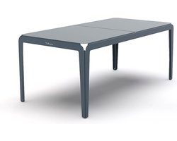 Weltevree | Bended Table | Aluminium Tuintafel 90 x 180 cm | Tuinmeubel, Buitentafel, Eettafel Buiten | Tuin Tafel 6 Personen | Grijsblauw