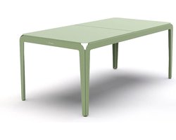 Weltevree | Bended Table | Aluminium Tuintafel 90 x 180 cm | Tuinmeubel, Buitentafel, Eettafel Buiten | Tuin Tafel 6 Personen | Lichtgroen