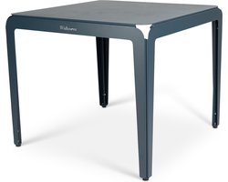 Weltevree | Bended Table | Aluminium Tuintafel 90 x 90 cm | Tuinmeubel, Buitentafel Vierkant, Eettafel Buiten | Tuin Tafel 4 Personen | Grijsblauw